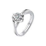 Fashion Classic Six-Prong 1 Carat Diamond Ring Luxury Wedding Jewelry Adjustable For Couples