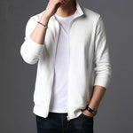 Spring Solid Colored Mens Zip Up Jacket