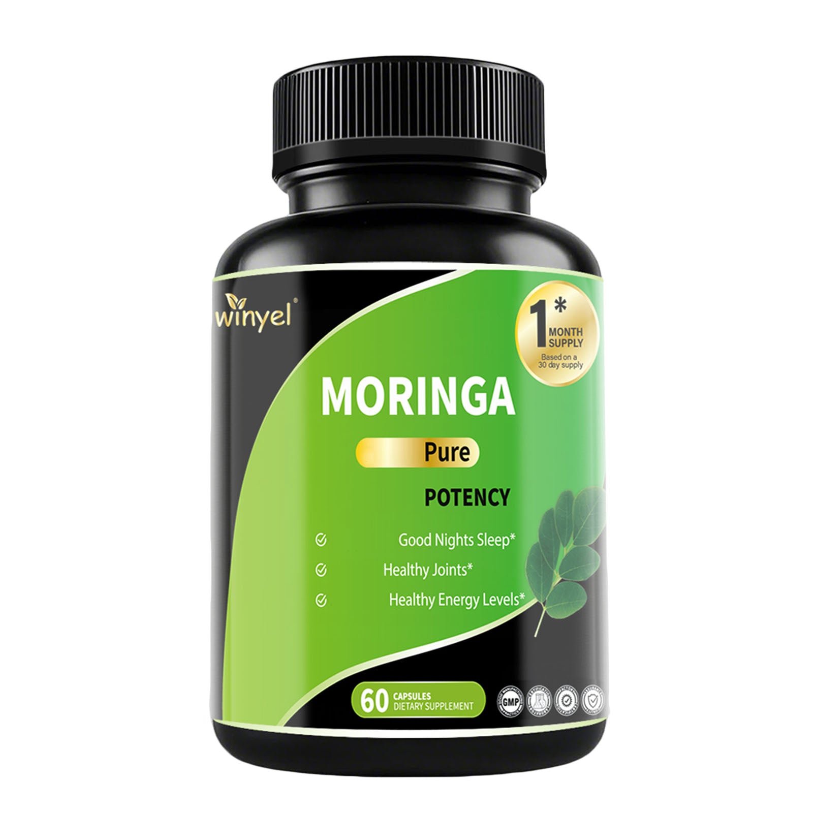 Pure Moringa Capsules - High Potency, Health & Fitness With Essential Vitamins & Amino Acids - 60 Capsules