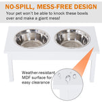 23" Wooden Heavy Duty Dog Food Bowls Pet Elevated Feeding Station -White