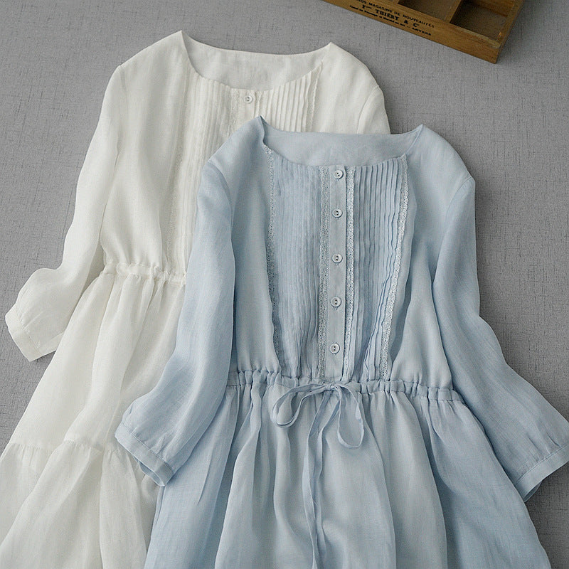 Mid-length Blue Forest-style Base Skirt Elegant Fairy Dress
