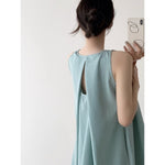 Sleeveless Tank Dress Womens Niche Design Loose All-Match Lightening Cotton-Linen Maxi Dress