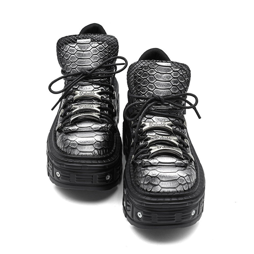 Chunky-sole Punk-style Platform Tank Boots For Women
