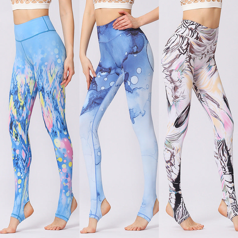 Yoga clothing women's breathable foot tights