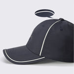 The New Style Fluorescent Strip Beanie Baseball Cap With A Curved Brim And A Chin Strap, In Korean Version, Is Suitable For Outdoor Cycling.