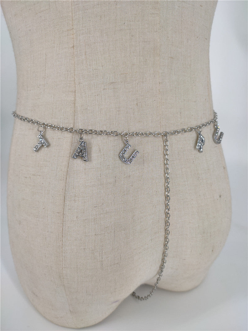 Panty Waistband Diamond Monogram Combination Thong Chain Waist Chain