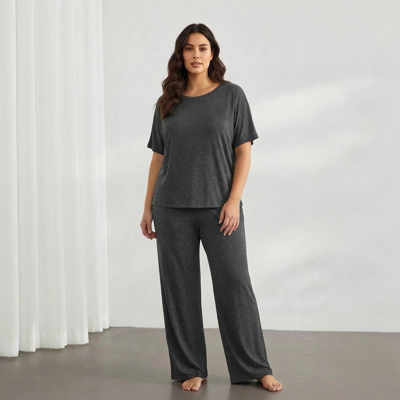Best-selling Casual Long-sleeve Top And High-waisted Pants Set