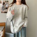 Korean-style Relaxed-fit Crewneck Pullover Sweater Loose Fit