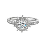 Fashion Classic Six-Prong 1 Carat Diamond Ring Luxury Wedding Jewelry Adjustable For Couples