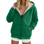 Women's Heavyweight Fleece-lined Thickened Hoodie In Color