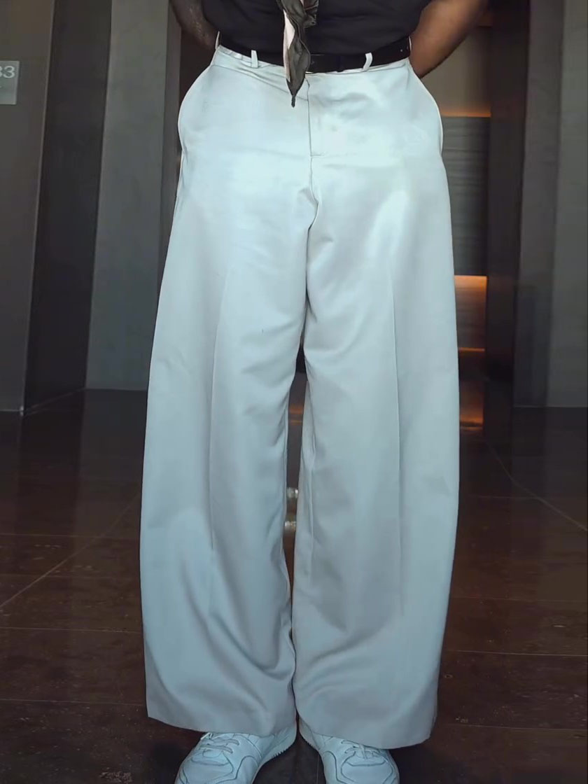High Waisted Drapey Wide Leg Suit Pants