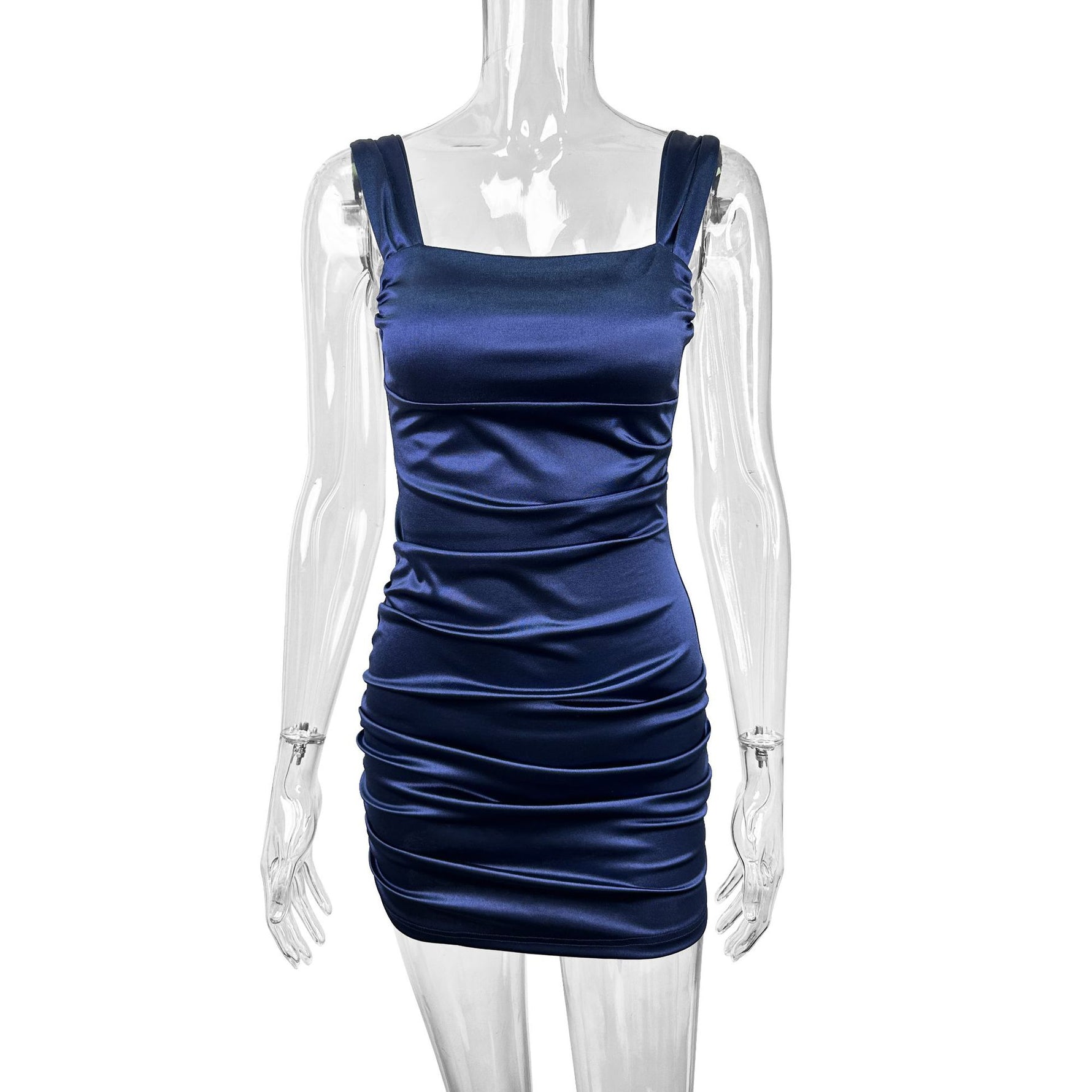 Women's Suspender Pleated Bodycon Casual Dress