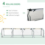Portable Tunneled Greenhouse With 4 Zippered Doors, Water UV Fighting PVC Cover