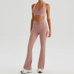 Yoga Sports Halter Bra And Tennis Skirt Two-Piece Set Outdoor Running Fitness Outfit Long And Short Pants Set