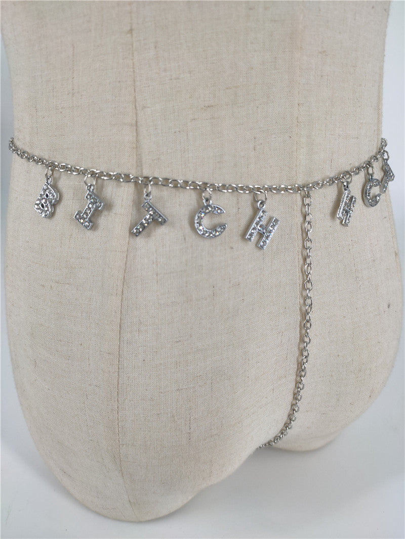 Panty Waistband Diamond Monogram Combination Thong Chain Waist Chain