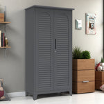 73'' Tall Metal Tool Storage Cabinet, With Ample Storage Space For Garage,Warehouse,Garden,Office, Living Room,Bathroom,Utility Room Slate