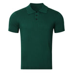 Men's Knitted T-shirt Solid Color Thin Loose Casual Polo Collar Polo Shirt
