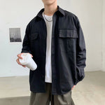 Spring Autumn Men's Long-Sleeve Trendy American-Style Workwear Shirt