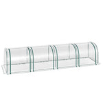 Portable Tunneled Greenhouse With 4 Zippered Doors, Water UV Fighting PVC Cover