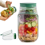 Portable Plastic Salad Pod All-In-One Container With Leak Proof Oats Container Reusable Keep It Good Salad Bowl Meal Prep Kitchen Gadgets