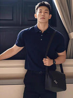 Men's Heavyweight Lapel Straight-shoulder T-shirt