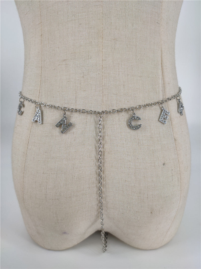 Panty Waistband Diamond Monogram Combination Thong Chain Waist Chain