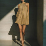 New Stylish High-neck Backless Mini Skirt