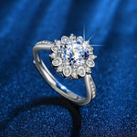Elegant 1ct Simulated Moissanite Six-Prong Ring Luxury Wedding Jewelry For Women