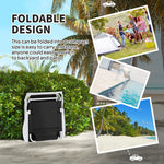 Folding Chaise Lounge, Outdoor Sun Tanning Chair, 4-Position Reclining Back, Armrests, Removable Pillow, Black