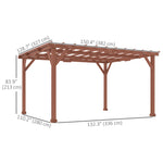 11 X 12.5 Outdoor Wood Pergola With Grape Trellis For Patio, Deck, Backyard, Lawn