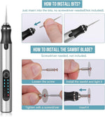 Electric Engraving Pen, A Cordless Engraving And Lettering Tool That Can Be Charged Via USB, Portable DIY Rotating Engraving Device, Suitable For Engraving On Jewelry, Wood, Glass And Stone.