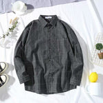 Mens Slim-Fit Casual Lightweight Long-Sleeve Plaid Shirt