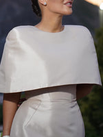 Satin Cape-style Top &Fitted Maxi Dress Set