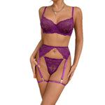 Lace Shapewear Cutout Sheer Design With Underwire And Garter Belt