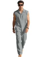 Men's Thin Sleeveless Shirt Casual Sports Suit