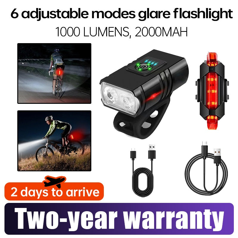 Bicycle Lights, High-brightness Bicycle Lights, Bicycle Lights That Can Be Charged Via USB, Waterproof Safety Bicycle Lights, Suitable For Road, Mountain And Night Riding.