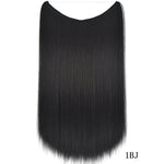22 inches Invisible Wire No Clips in Hair Extensions Secret Fish Line Hairpieces Silky Straight Synthetic