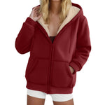 Women's Heavyweight Fleece-lined Thickened Hoodie In Color
