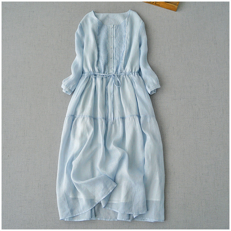 Mid-length Blue Forest-style Base Skirt Elegant Fairy Dress