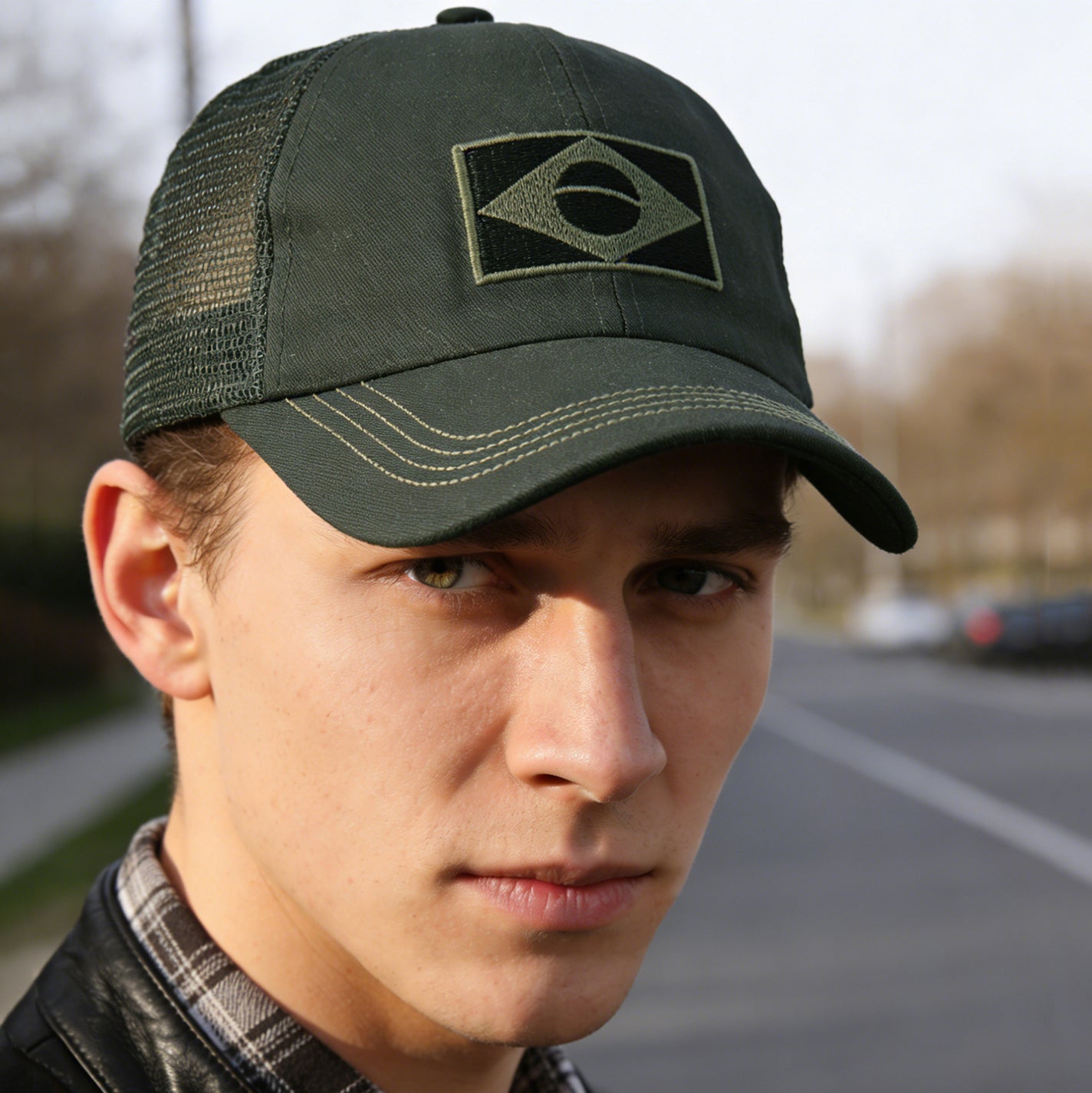 Simple And Fashionable Embroidered Geometric Pattern Net Fabric Baseball Cap For Summer Outdoor Hiking Sun Protection Beanie Hat Suitable For Going Out