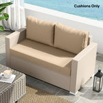 2 Seat Patio Furniture Cushions, 46x26x5 in, Thick Outdoor Loveseat Cushion Set with Removable Cover, Fade-Resistant Replacement Cushions for Outdoor Furniture, Couch, Bench, Swing, Beige