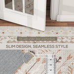 Machine Washable Area Rug 8x10, Non-Slip Boho Flannel Print Floor Carpet For Living Room, Bedroom, Dining Room, Brown