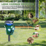 1Pc Electric Solar Powered Ultrasonic Animal Repeller 360 Degree Ultrasonic Animal Driver With Motion Sensor LED Flashing Lights Waterproof Outdoor Animal Repellent For Farm Garden Yard