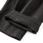 Chinese-style Wide-leg Casual Pants Mens Solid-color Trousers