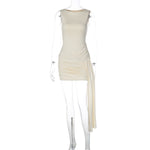 Vest-style Short Patchwork Ribbon Dress