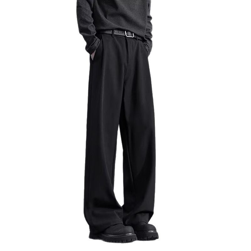Summer Ice Silk Casual Pants American-Style High-Waist Suit Trousers