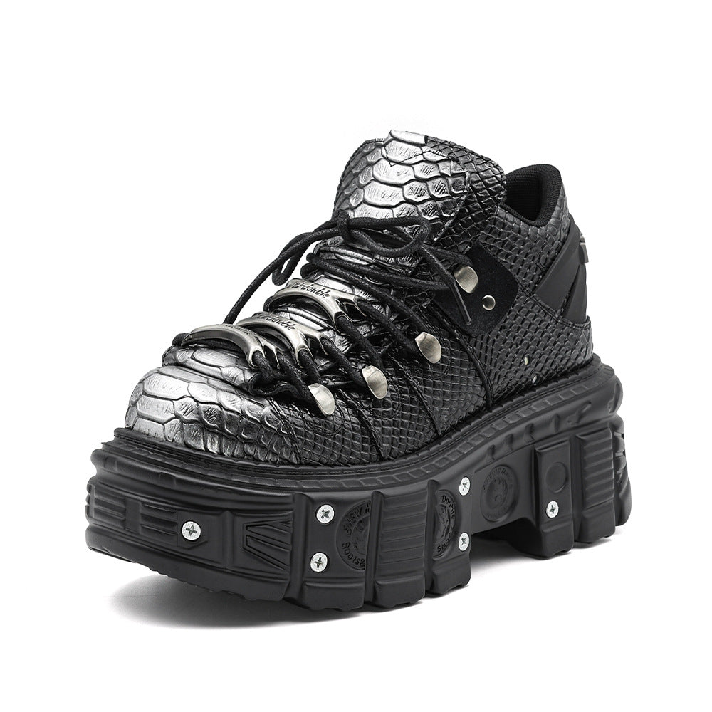 Chunky-sole Punk-style Platform Tank Boots For Women