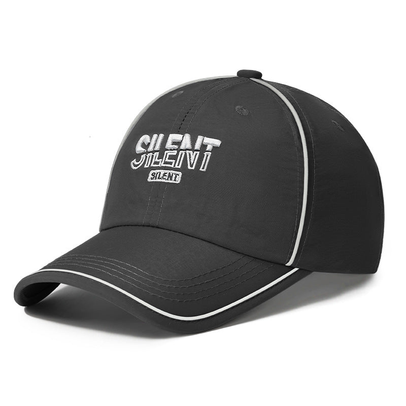 Cross-border Fashion New-style Fluorescent Strip Quick-drying Baseball Cap With Simple Embroidered Letters And Curved Brim Baseball Cap, Suitable For Daily Outings
