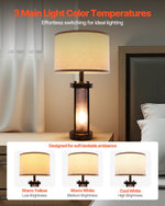 Table Lamps Set Of 2 Farmhouse Bedside Nightstand Lamps With USB Ports,Desk Lamp