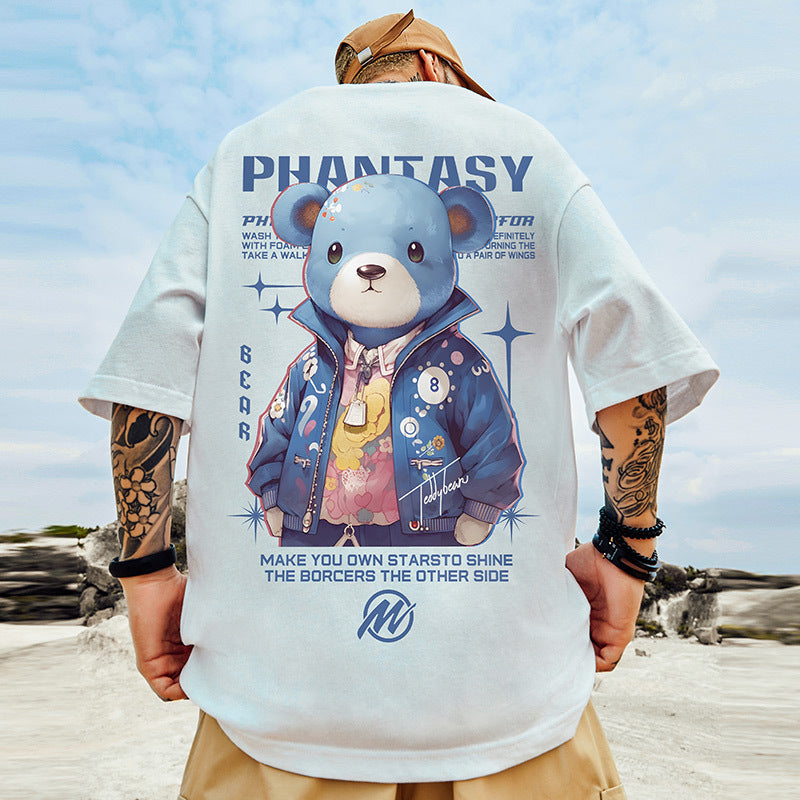 Men's American-style Trendy Loose Plus-size Pure Cotton Short-sleeve Shirt